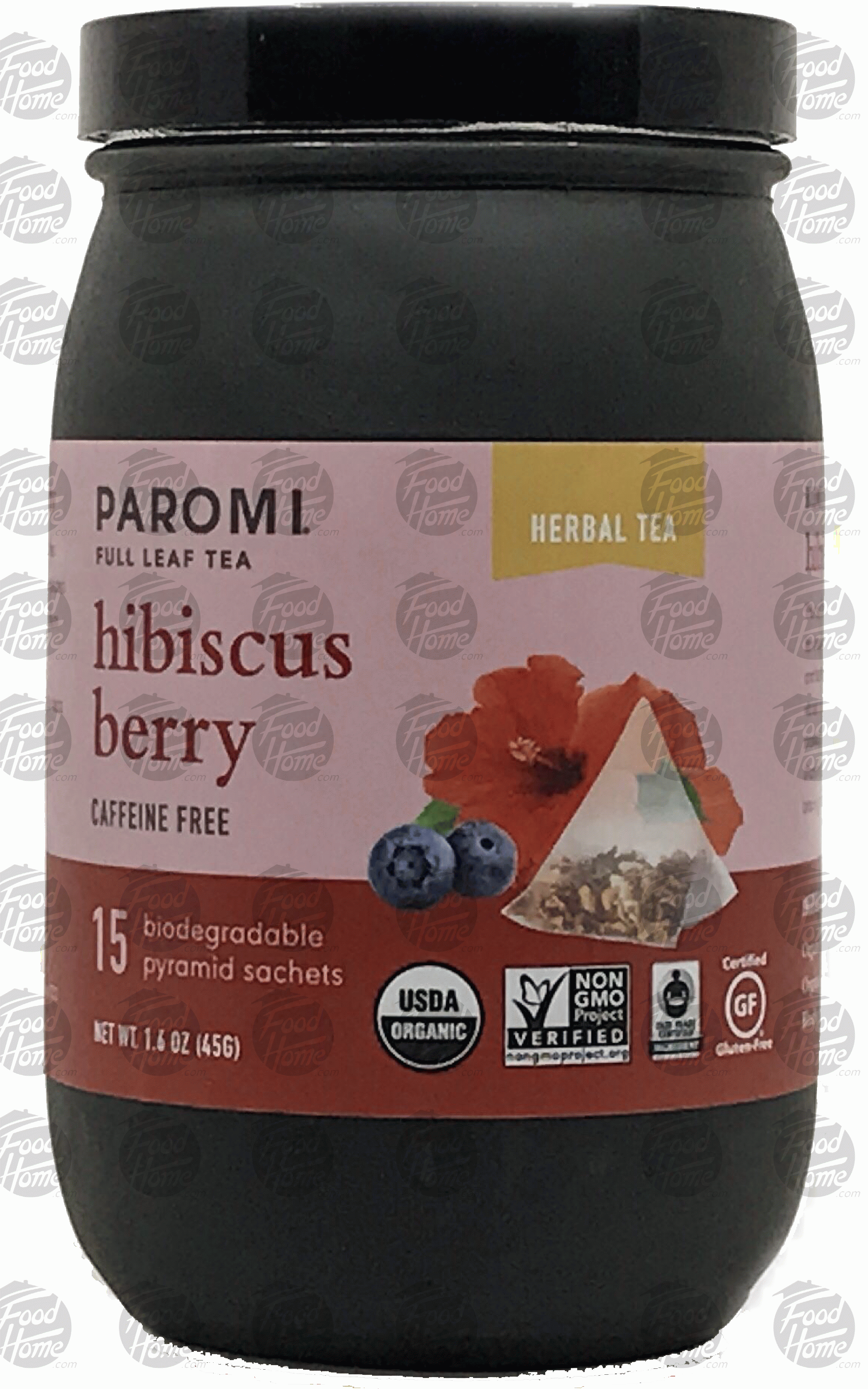 Paromi Tea  hibiscus berry herbal infusion, 15-sachets, caffeine free Full-Size Picture